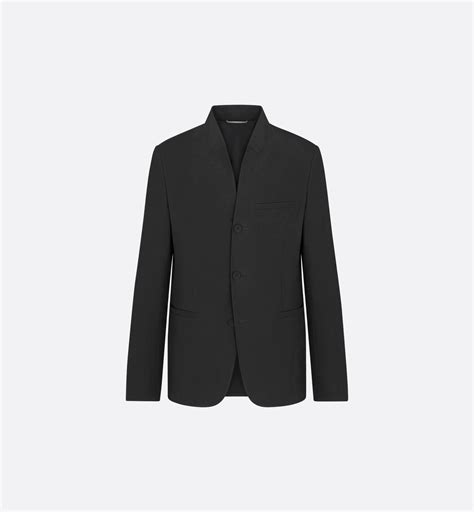 dior officer collar jacket|Officer Collar Jacket Black Emerized Cotton Blend .